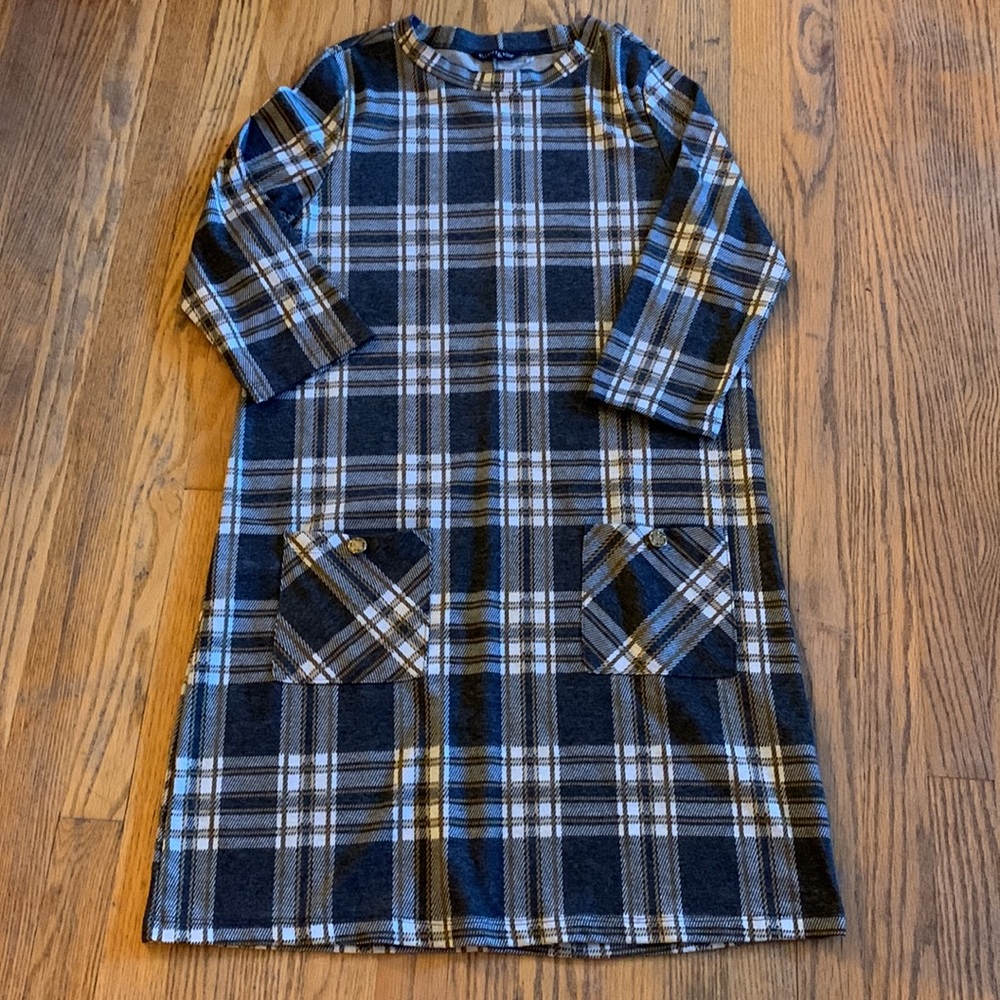 3/4 Sleeve Plaid Dress - Picture 5 of 5